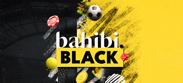 Bahibi Black Schriftzug mit Spielchips und Fussball