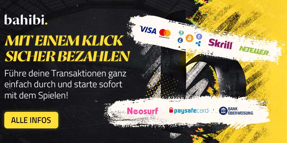 Zahlungsmethoden bei Bahibi mit Kreditkarte, E-Wallets und Bank&uuml;berweisung